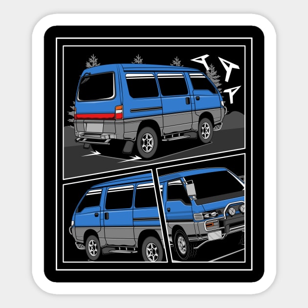 Jdm delica comic style 2 Sticker by R.autoart